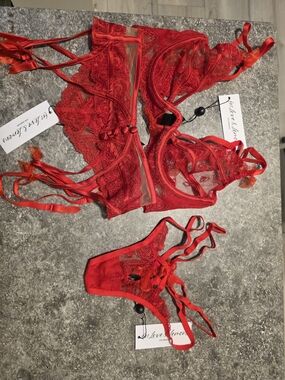 For Love And Lemons Red Lingerie Set
